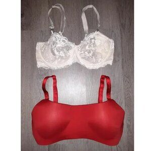 Lot of Victoria's Secret Bras Size 34DD Push Up Without Padding Lined Balconette